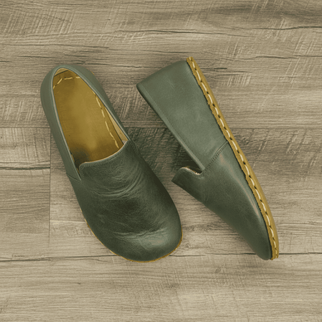 Dark Green Barefoot Loafers Men