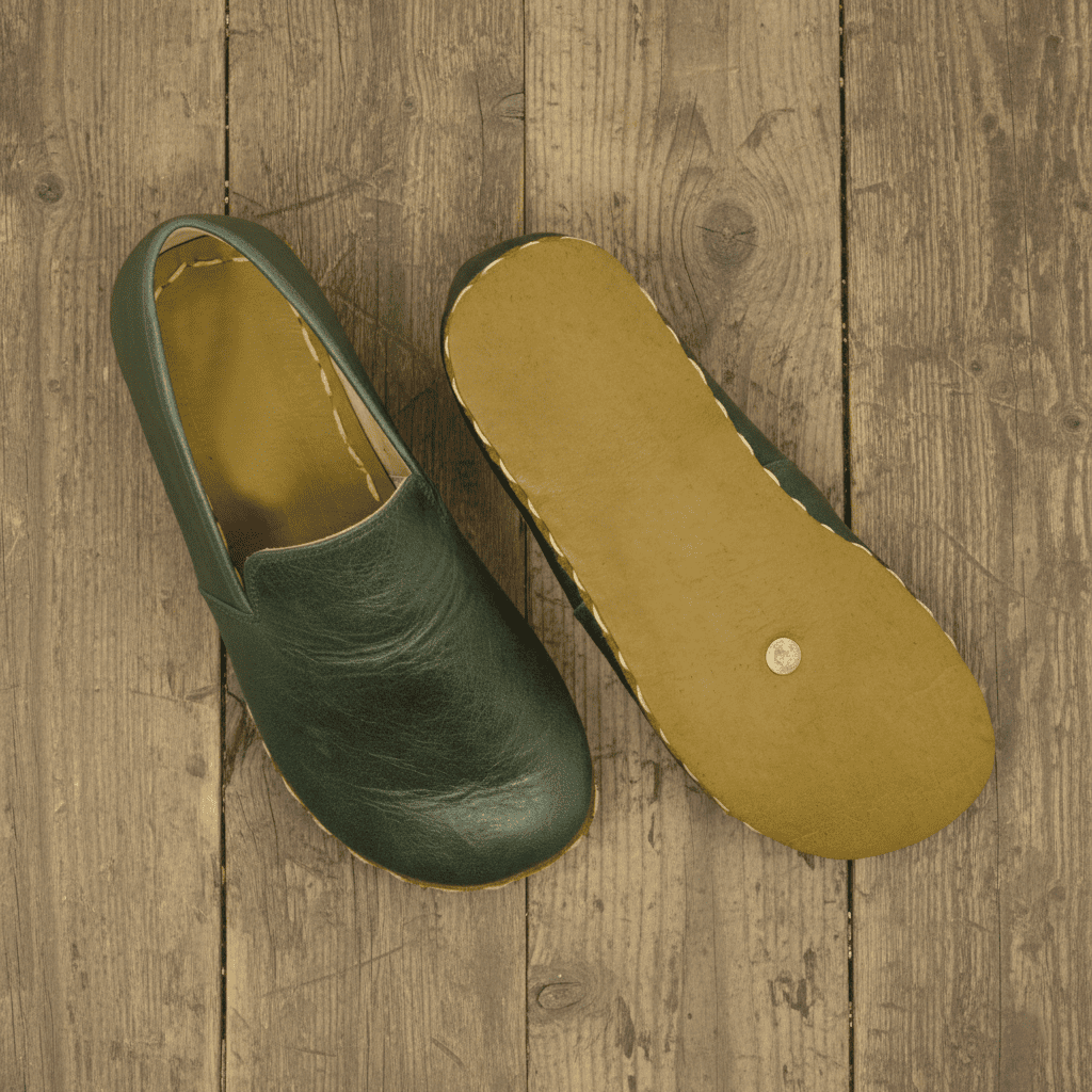 Dark Green Barefoot Loafers Men