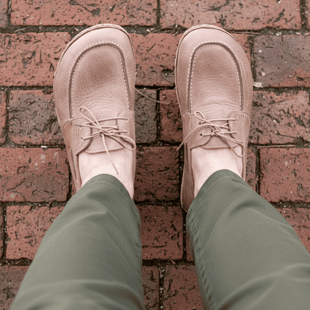 Light Brown Barefoot Boat Shoes Men