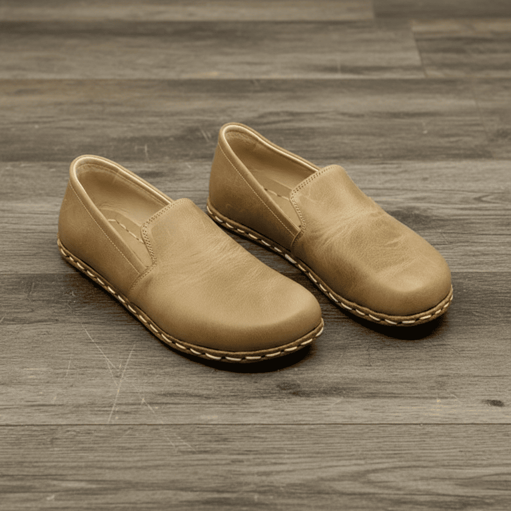 Light Brown Barefoot Loafers Men