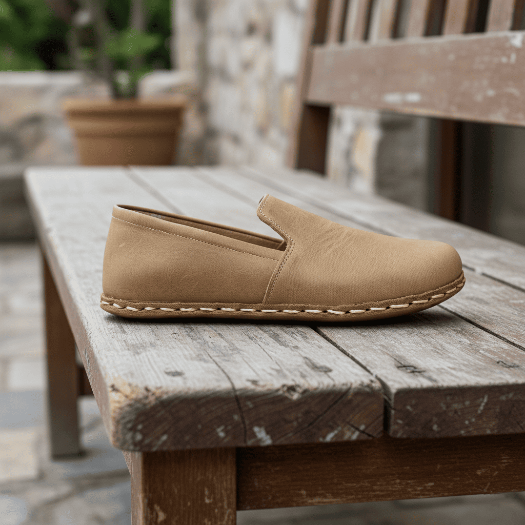 Light Brown Barefoot Loafers Men
