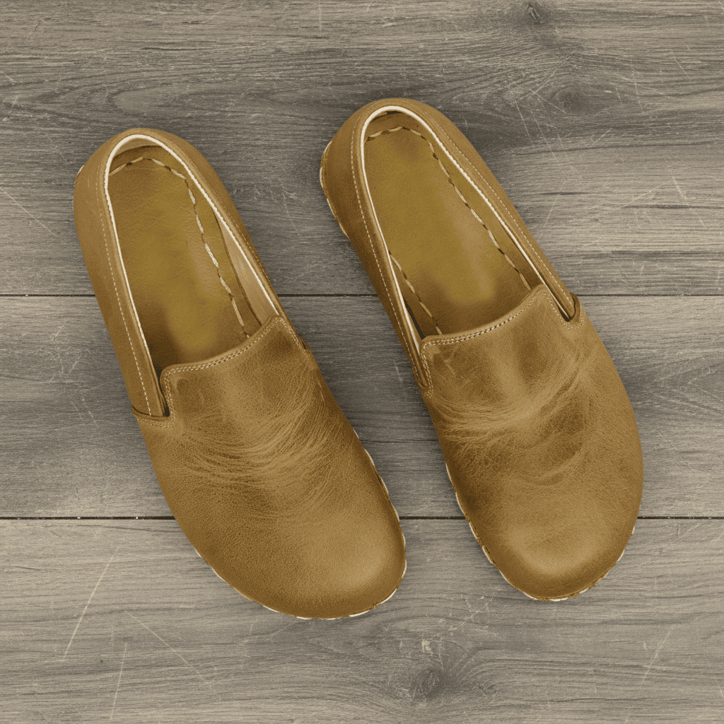 Light Brown Barefoot Loafers Men