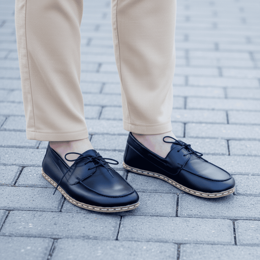 Black Barefoot Boat Shoes Men