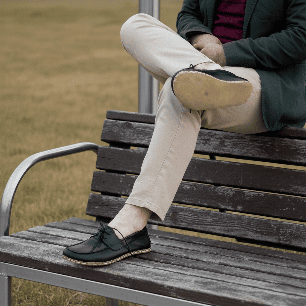 Black Barefoot Boat Shoes Men