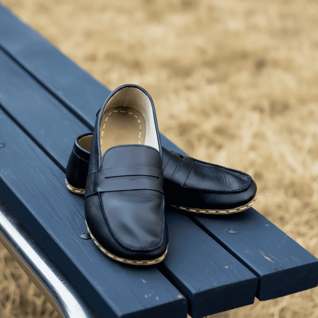 Black Barefoot Penny Loafers Men