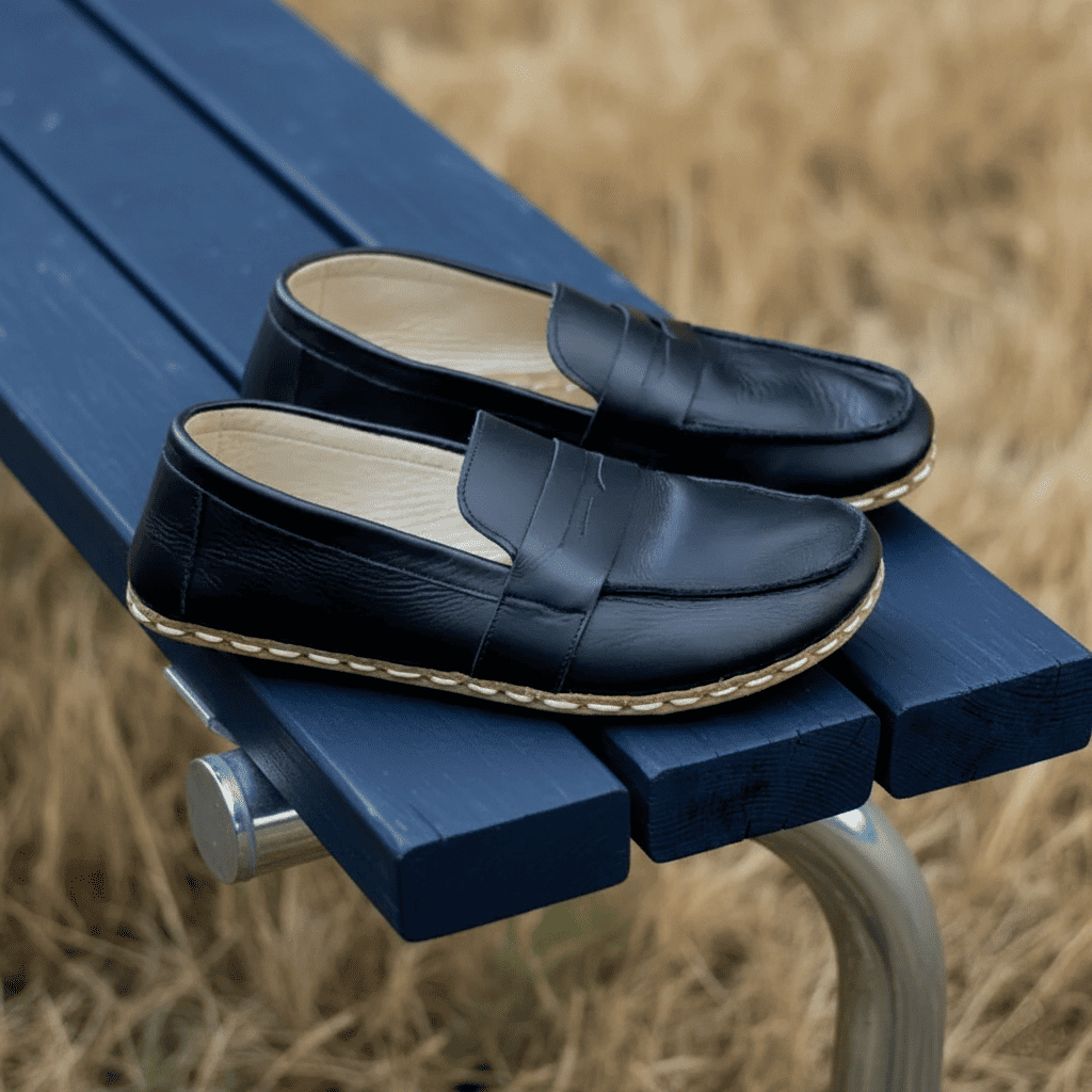 Black Barefoot Penny Loafers Men