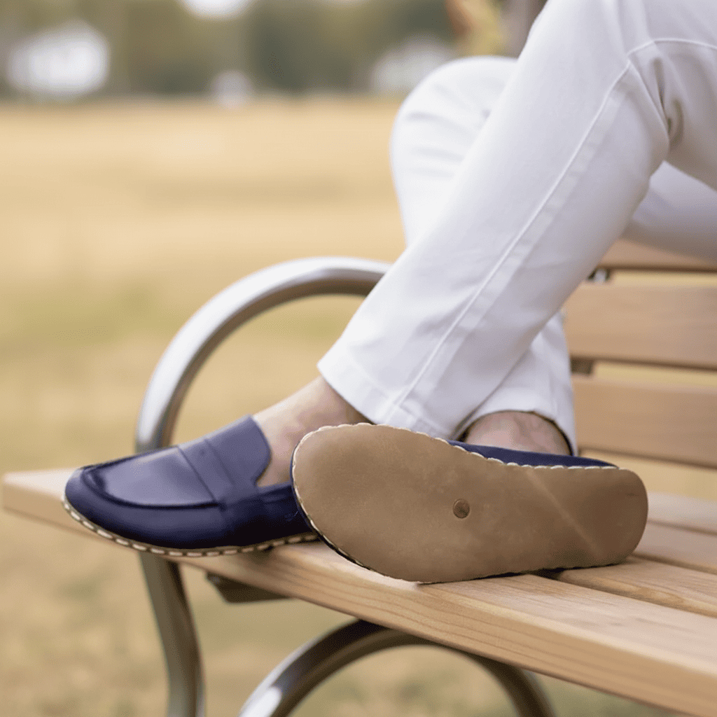 Navy Blue Barefoot Penny Loafers Men