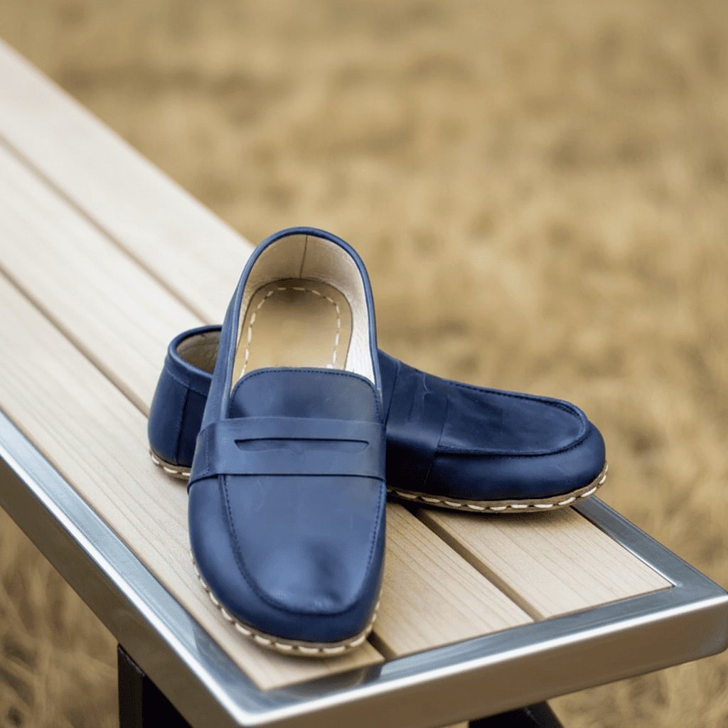 Navy Blue Barefoot Penny Loafers Men