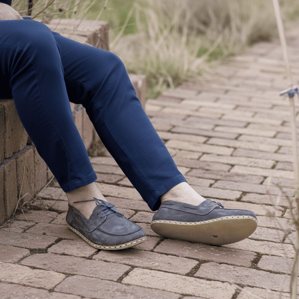 Nubuck Gray Barefoot Boat Shoes Men