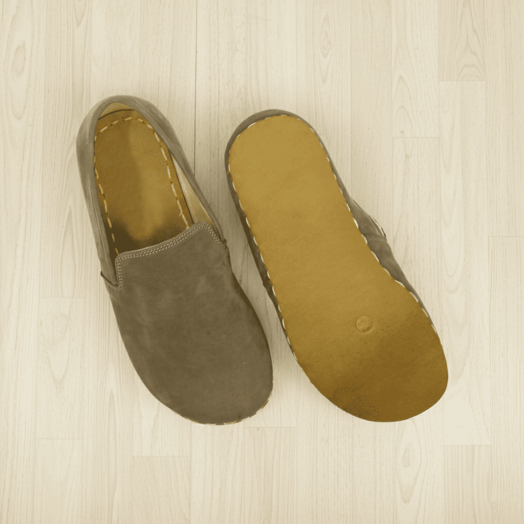 Nubuck Gray Barefoot Loafers Men
