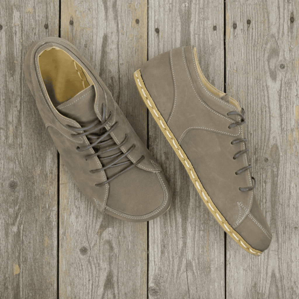Nubuck Gray Barefoot Sneakers Men