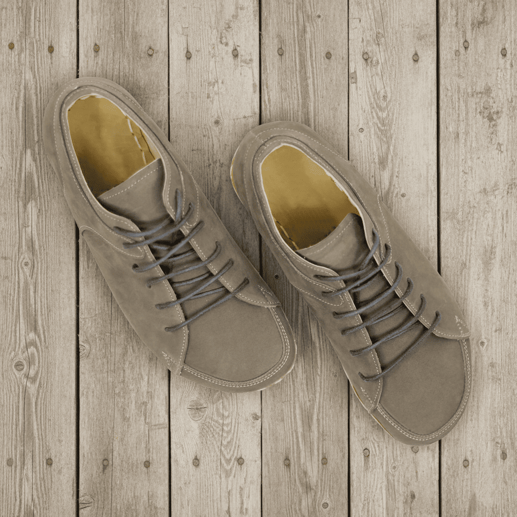 Nubuck Gray Barefoot Sneakers Men