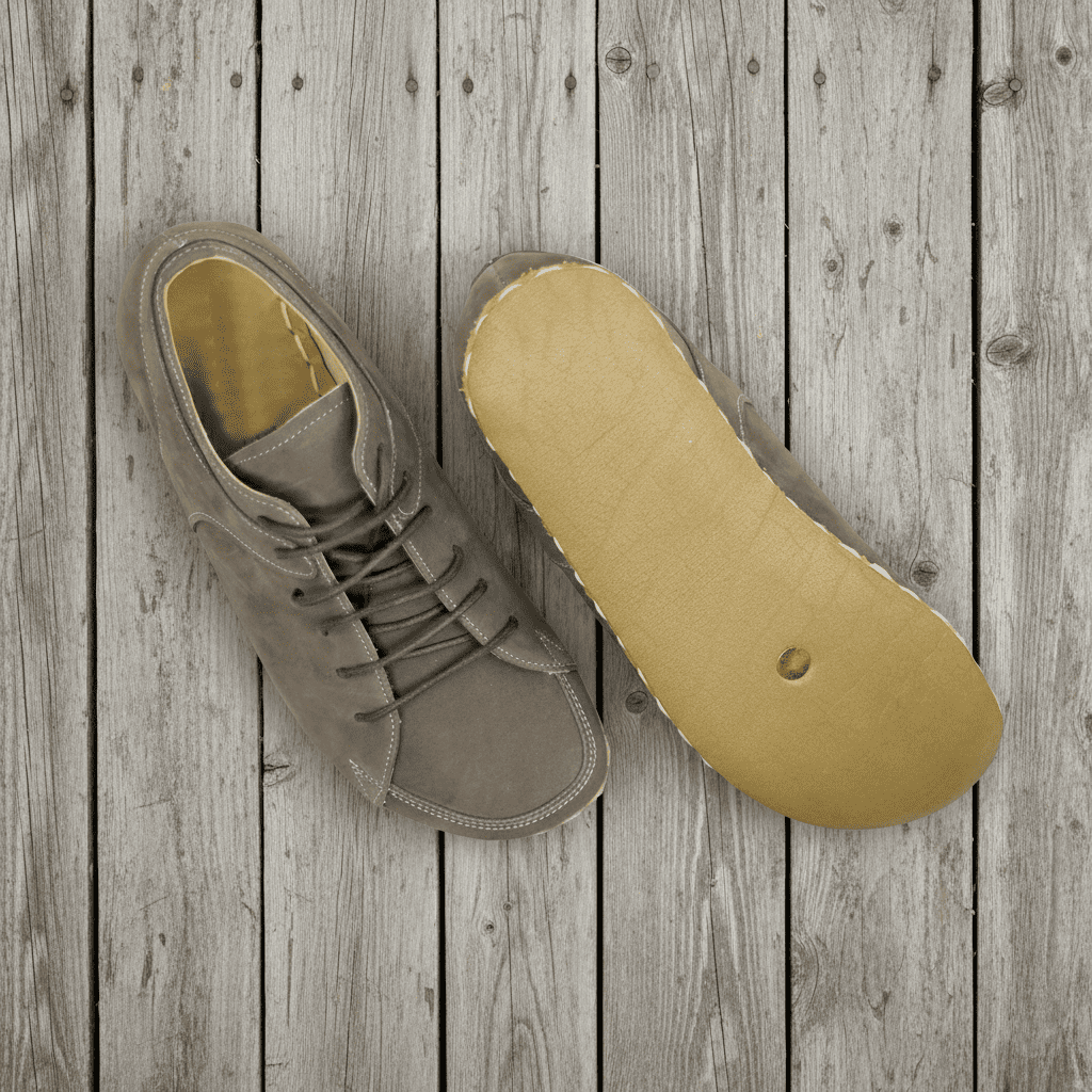 Nubuck Gray Barefoot Sneakers Men