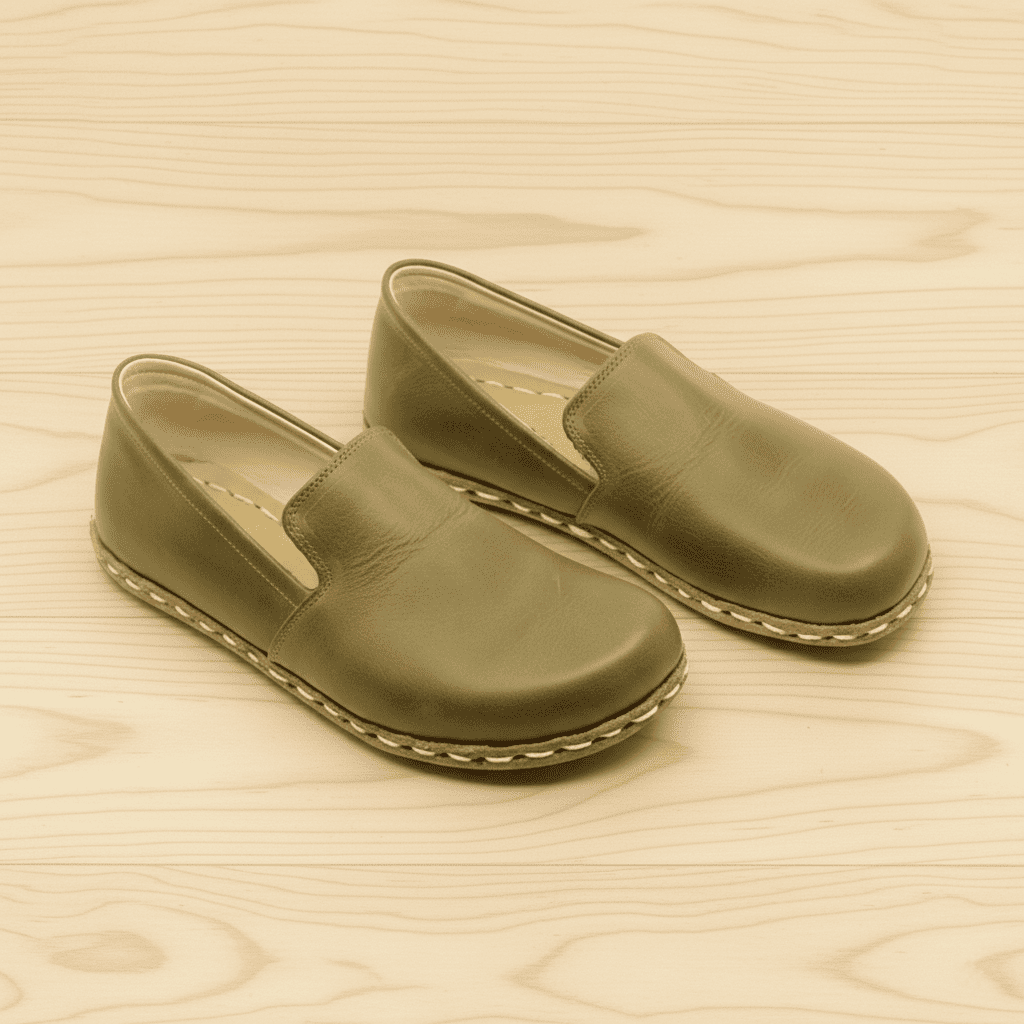 Olive Green Barefoot Loafers Men