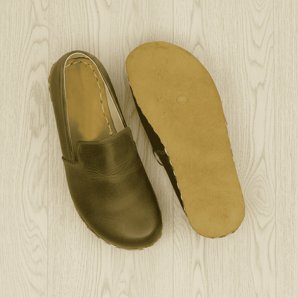Olive Green Barefoot Loafers Men