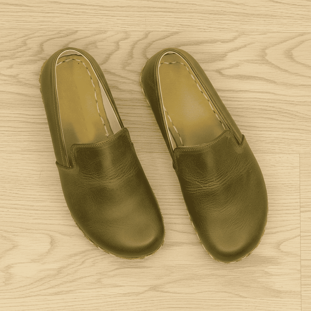 Olive Green Barefoot Loafers Men