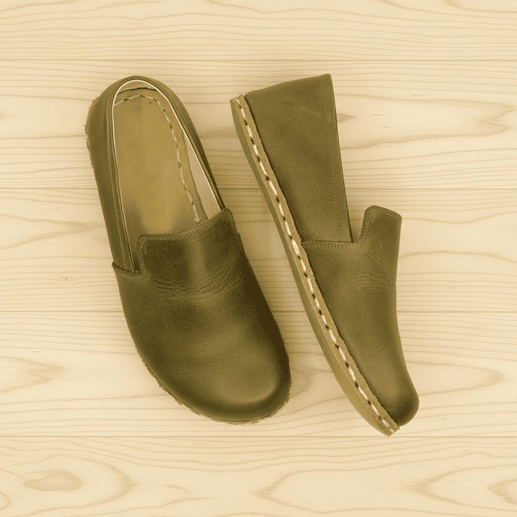 Olive Green Barefoot Loafers Men