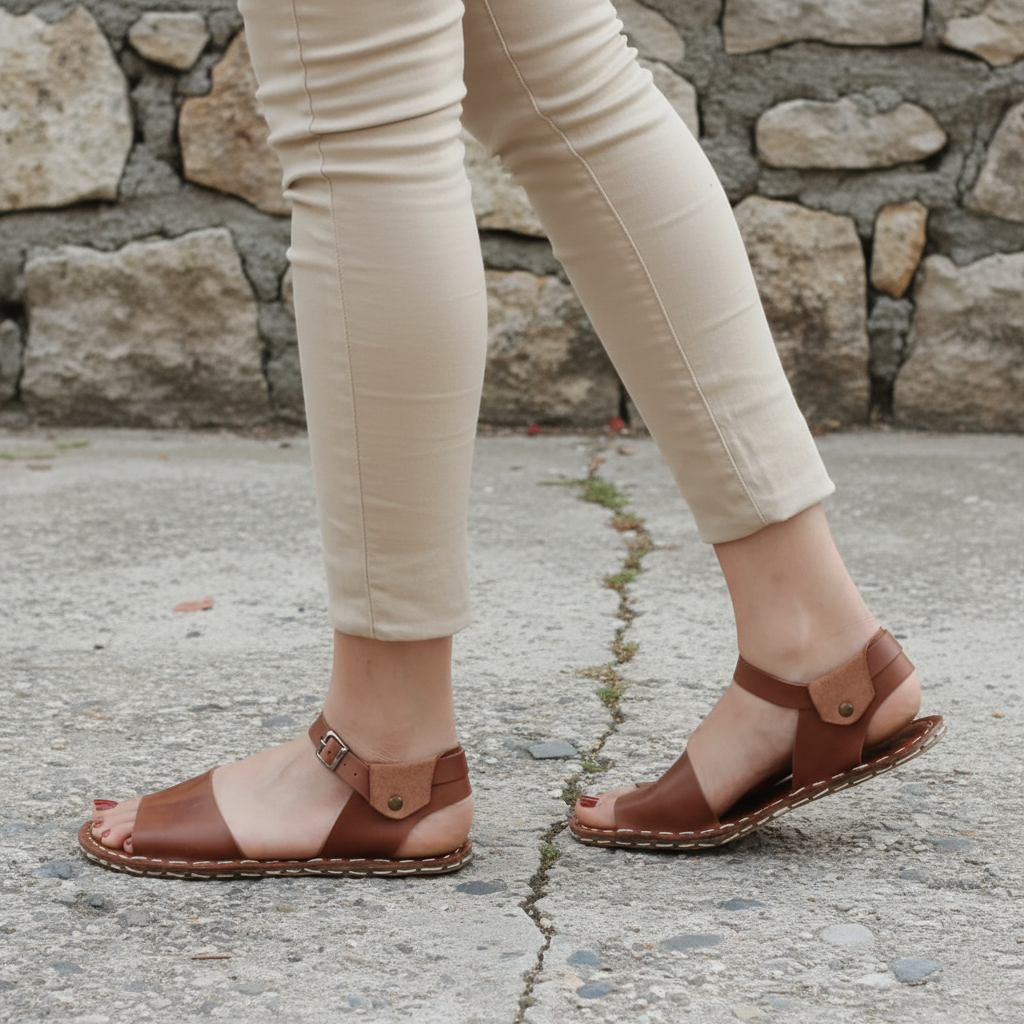 Opened Toe Barefoot Brown Sandals Women