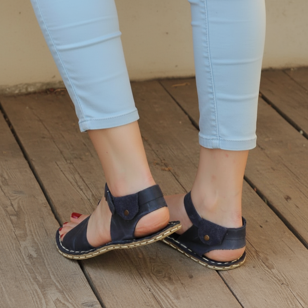 Opened Toe Barefoot Navy Blue Sandals Women