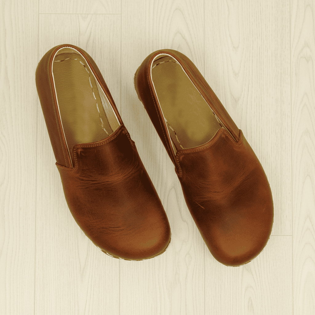 Tan Brown Barefoot Loafers Men