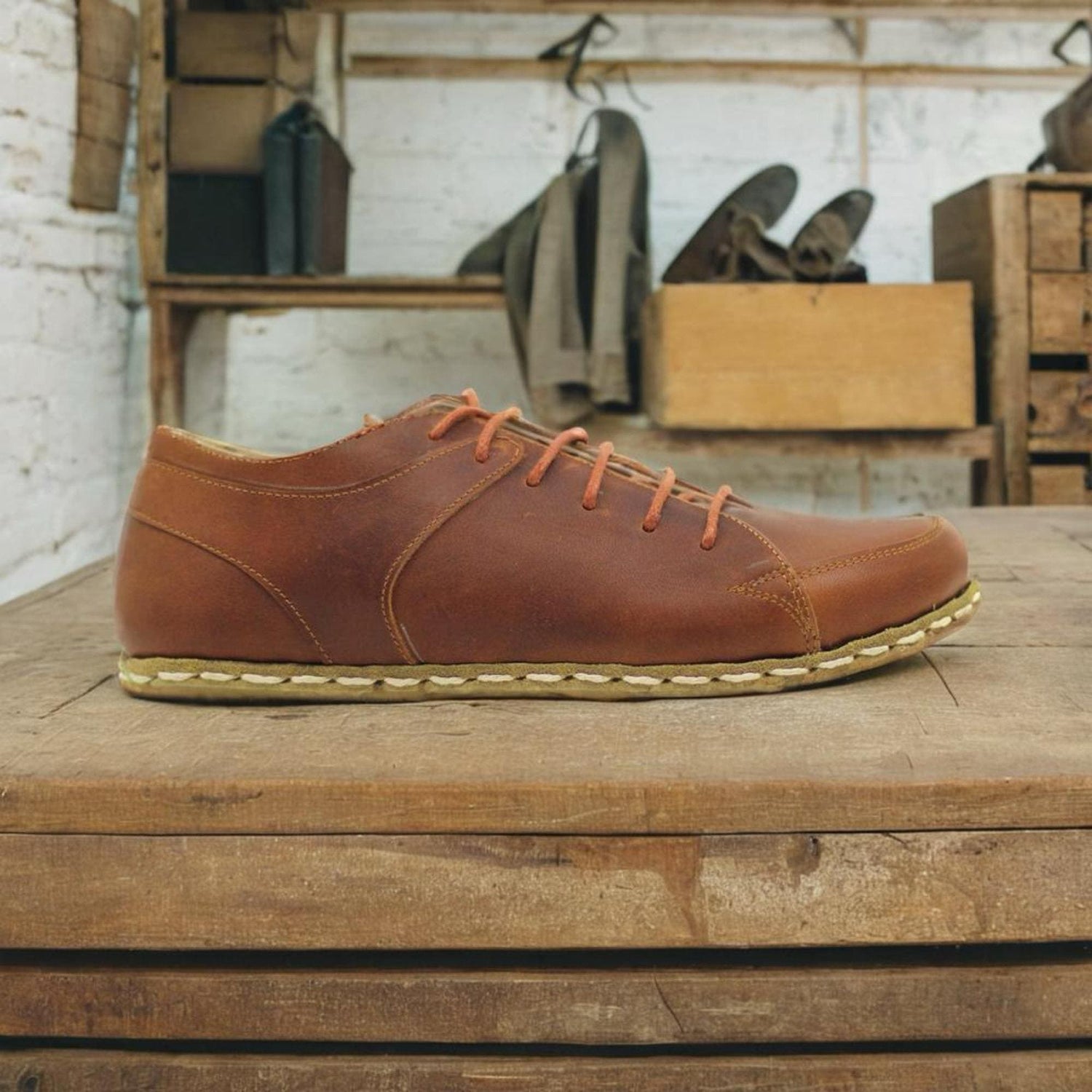 Tan Brown Barefoot Sneakers Men