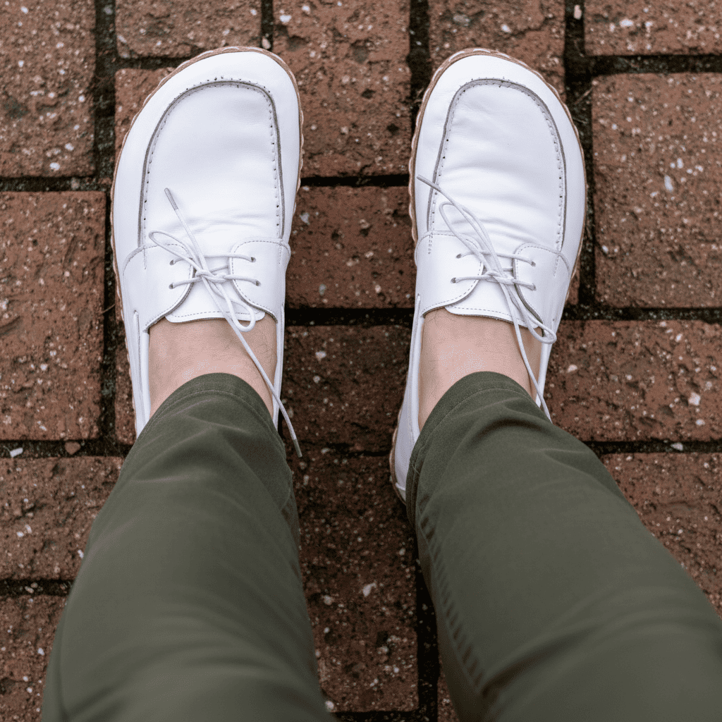 White Barefoot Boat Shoes Men