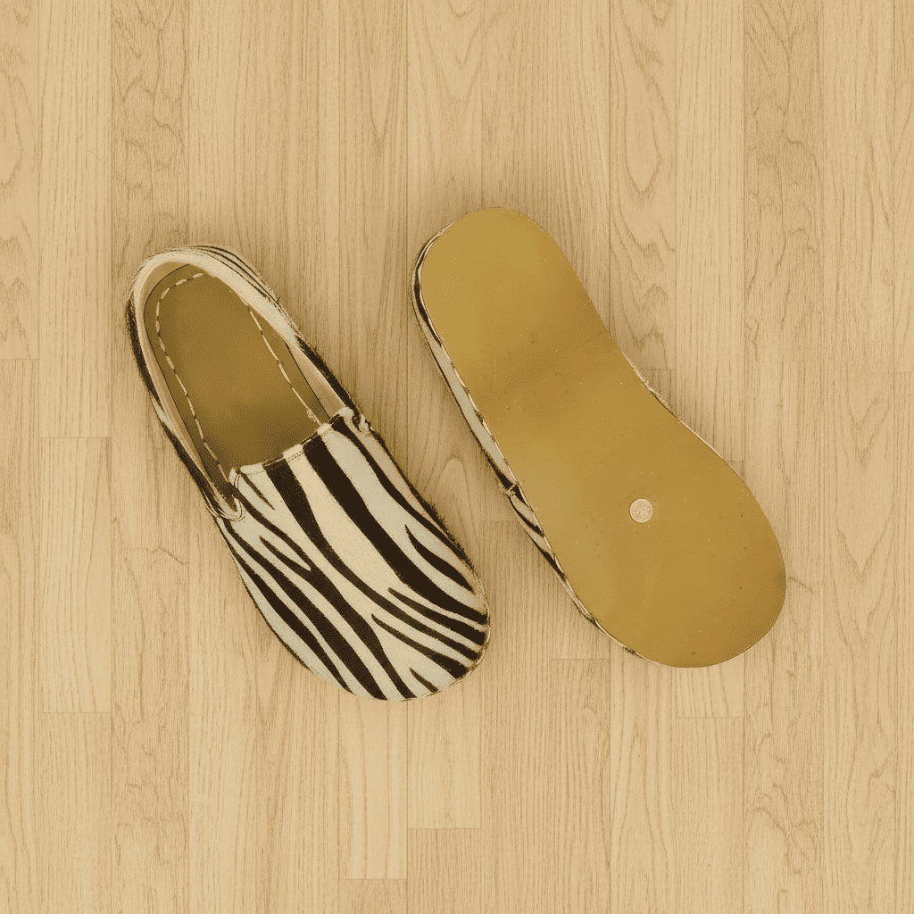 White Zebra Print Barefoot Loafers Men