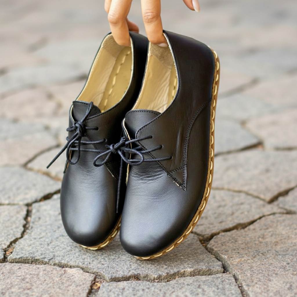 Women Barefoot Black Oxford Shoes