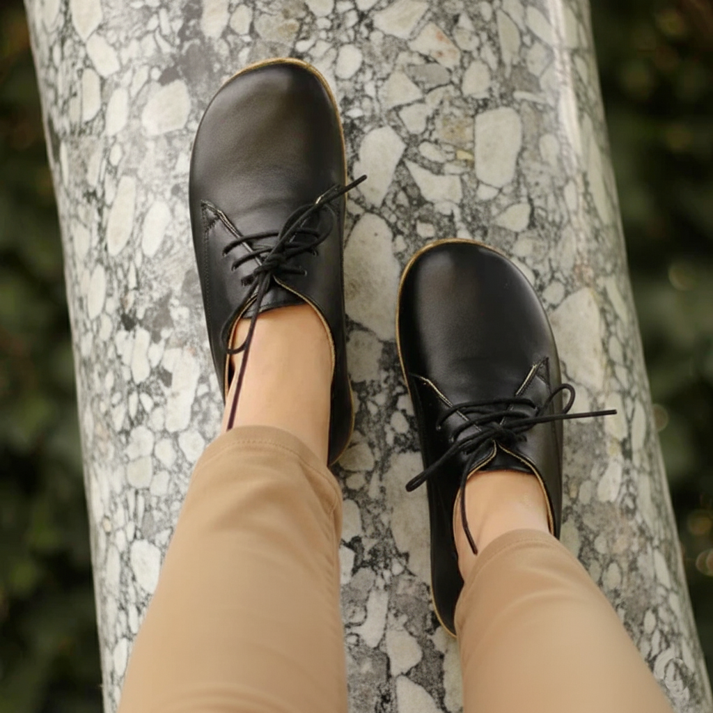 Women Barefoot Black Oxford Shoes