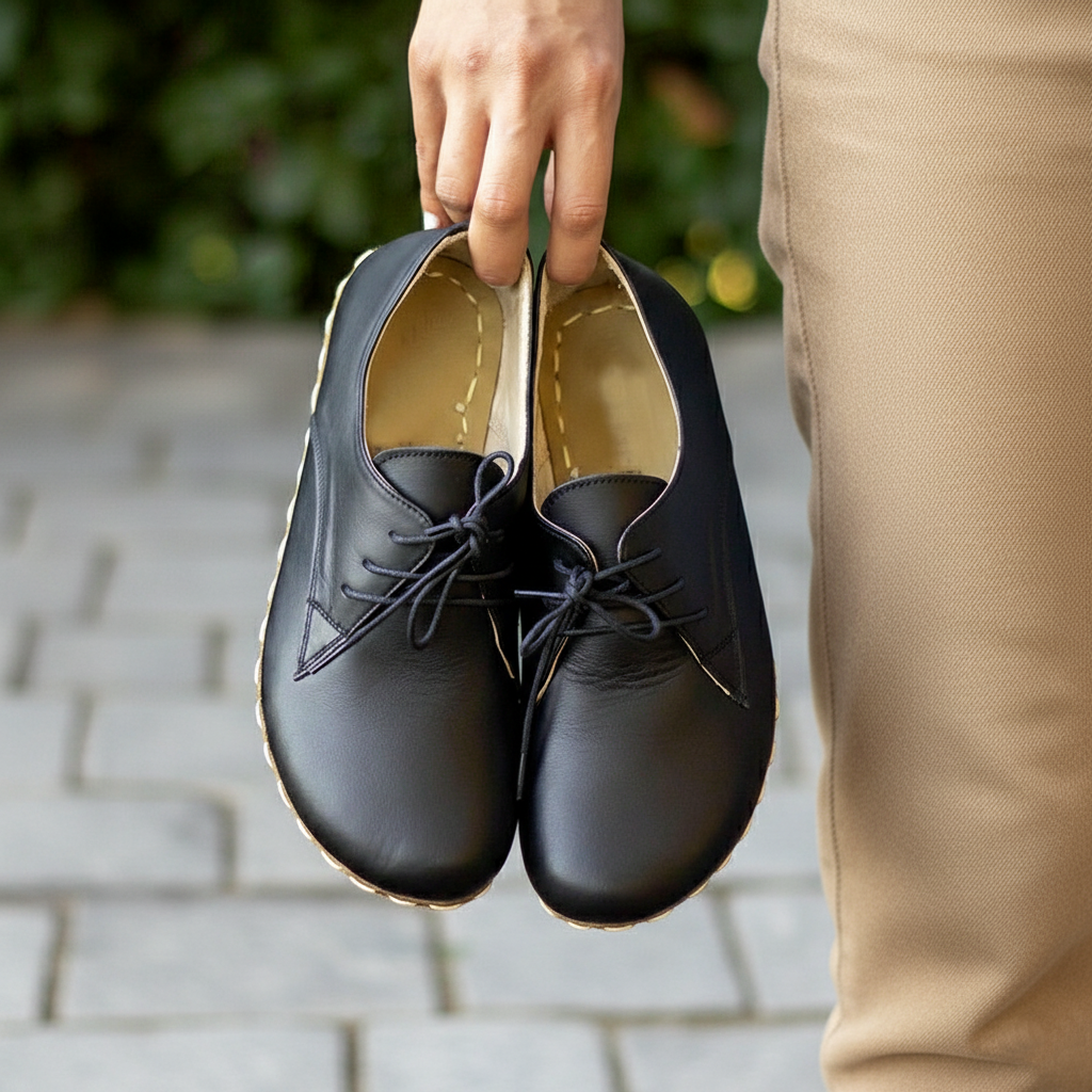Women Barefoot Black Oxford Shoes