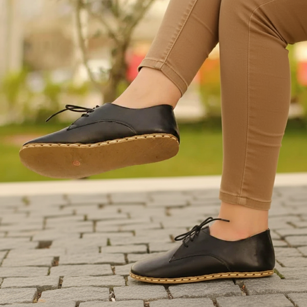 Women Barefoot Black Oxford Shoes