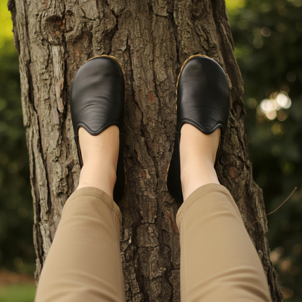 Women Barefoot Black Slip On Shoes