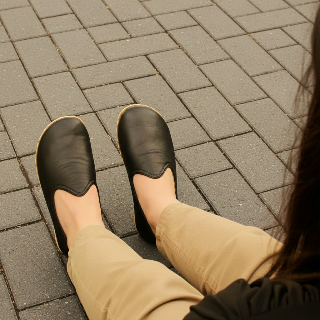 Women Barefoot Black Slip On Shoes