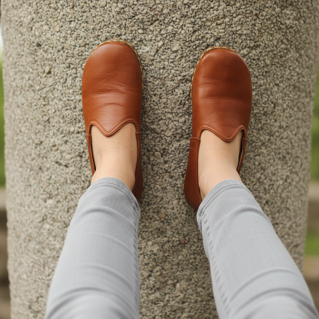 Women Barefoot Brown Slip On Shoes