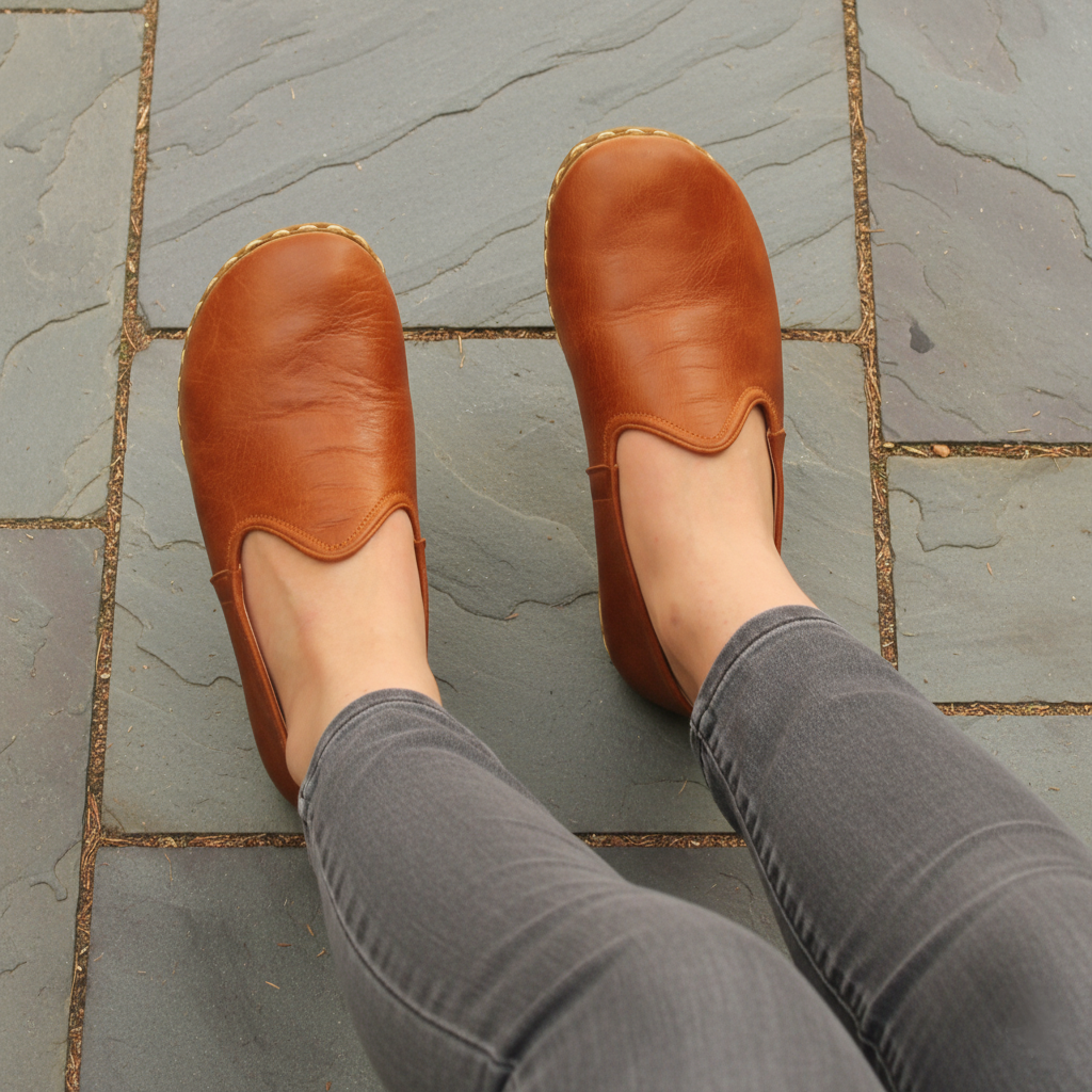 Women Barefoot Brown Slip On Shoes