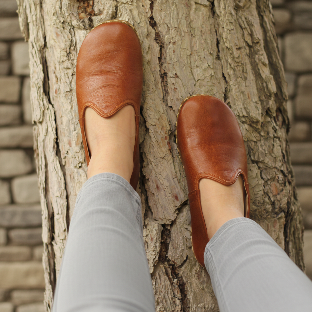 Women Barefoot Brown Slip On Shoes