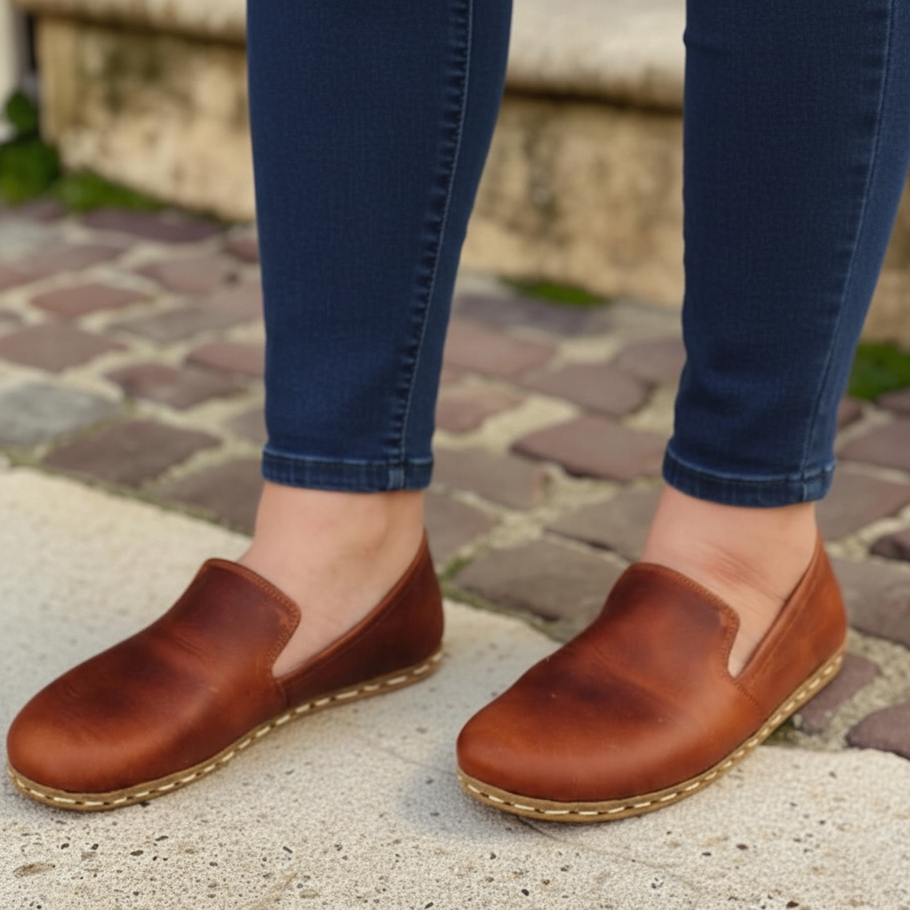 Women Barefoot Classic Brown Loafers