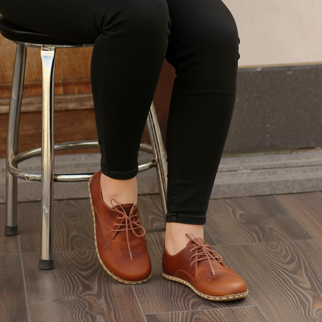 Women Barefoot Classic Brown Oxford Shoes