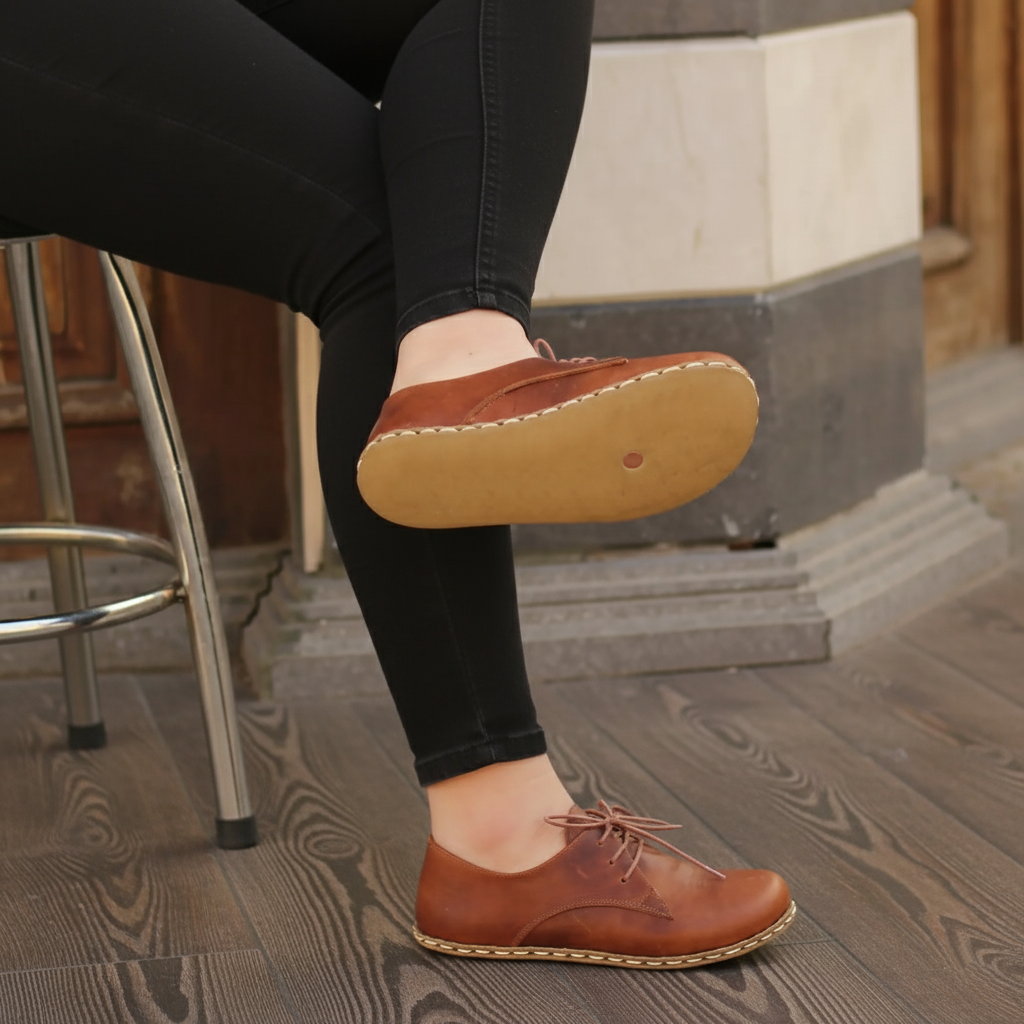 Women Barefoot Classic Brown Oxford Shoes