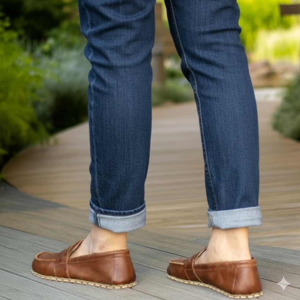 Women Barefoot Classic Brown Penny Loafers