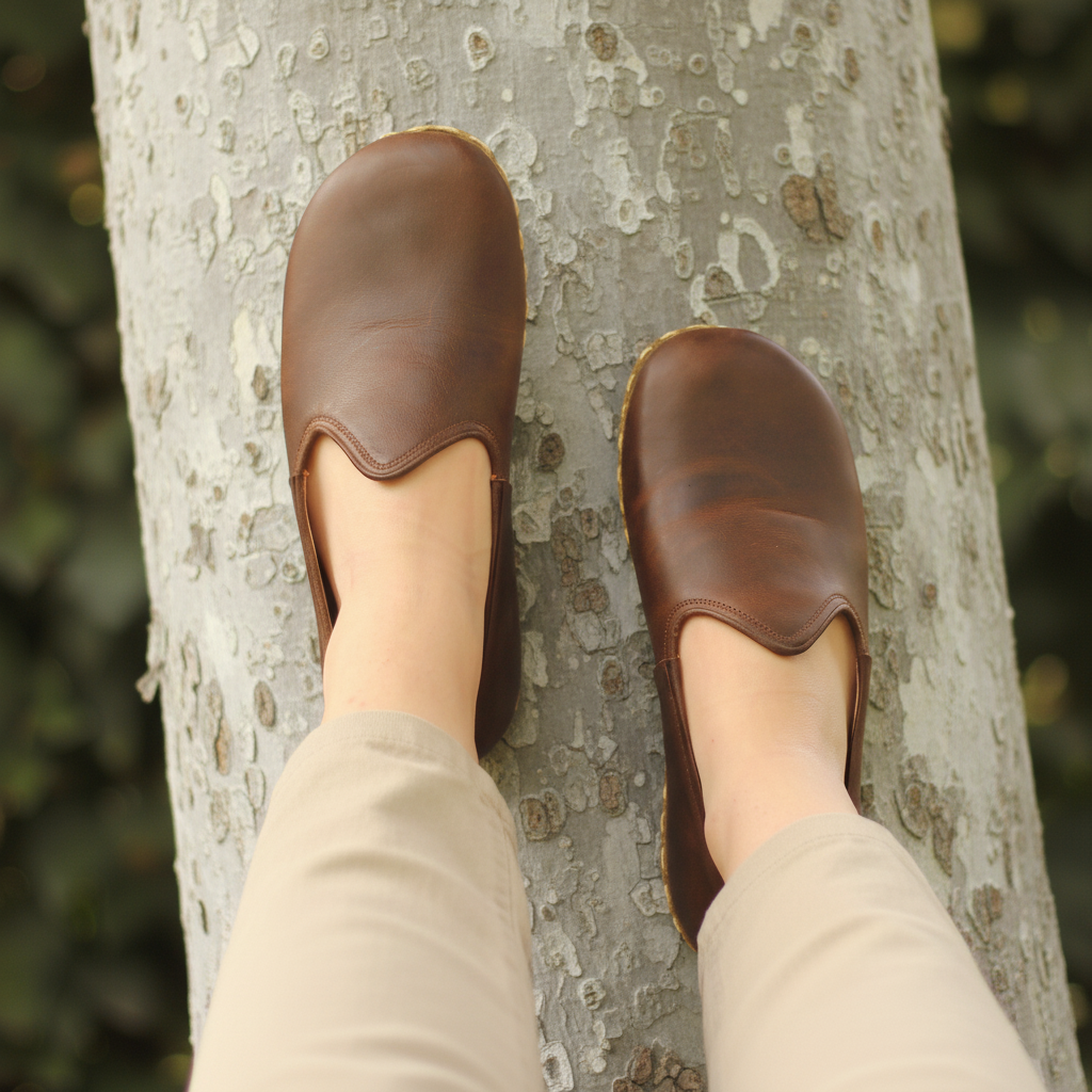 Women Barefoot Coffee Brown Slip On Shoes