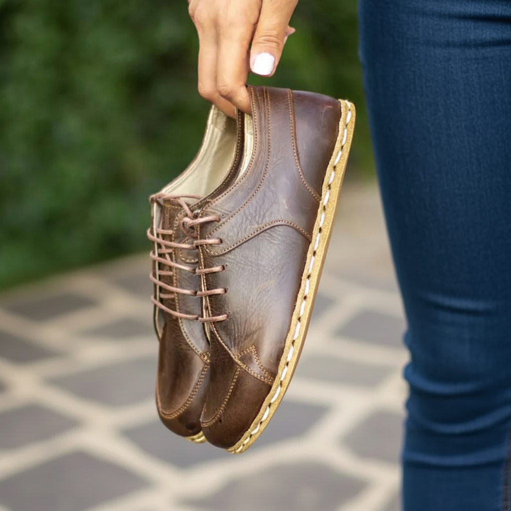 Women Barefoot Coffee Brown Sneakers