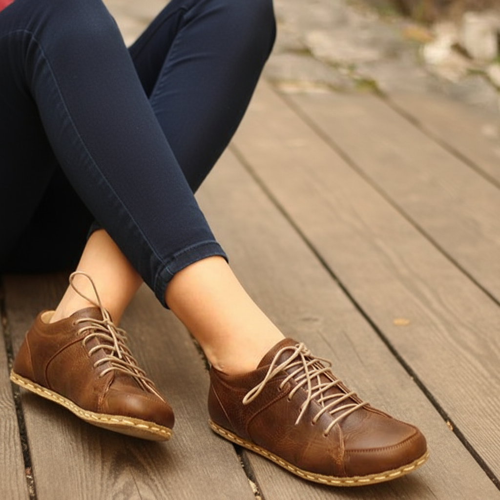 Women Barefoot Coffee Brown Sneakers