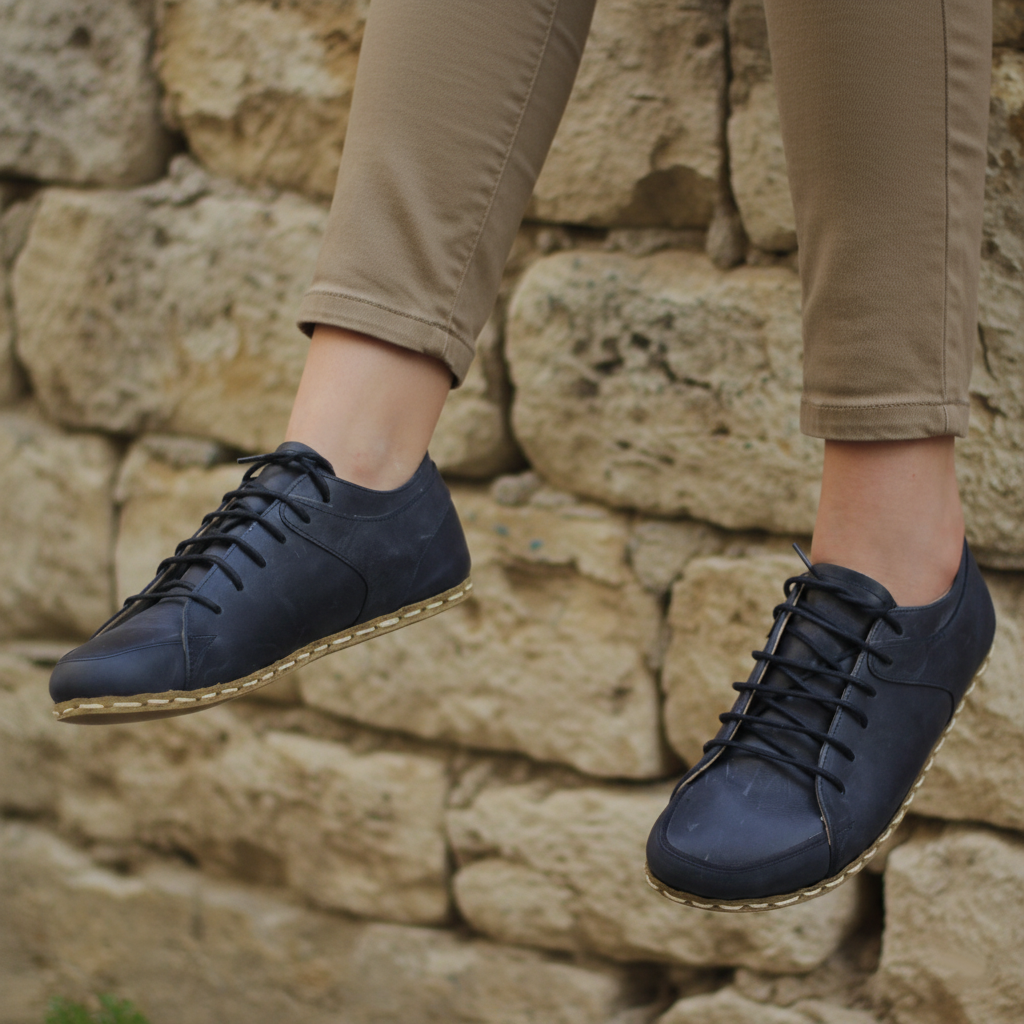 Women Barefoot Dark Blue Sneakers
