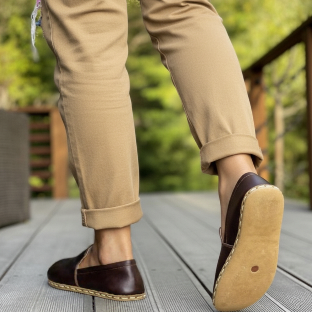Women Barefoot Dark Brown Loafers