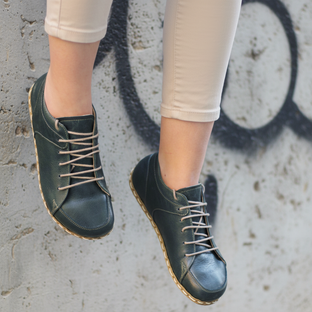 Women Barefoot Dark Green Sneakers