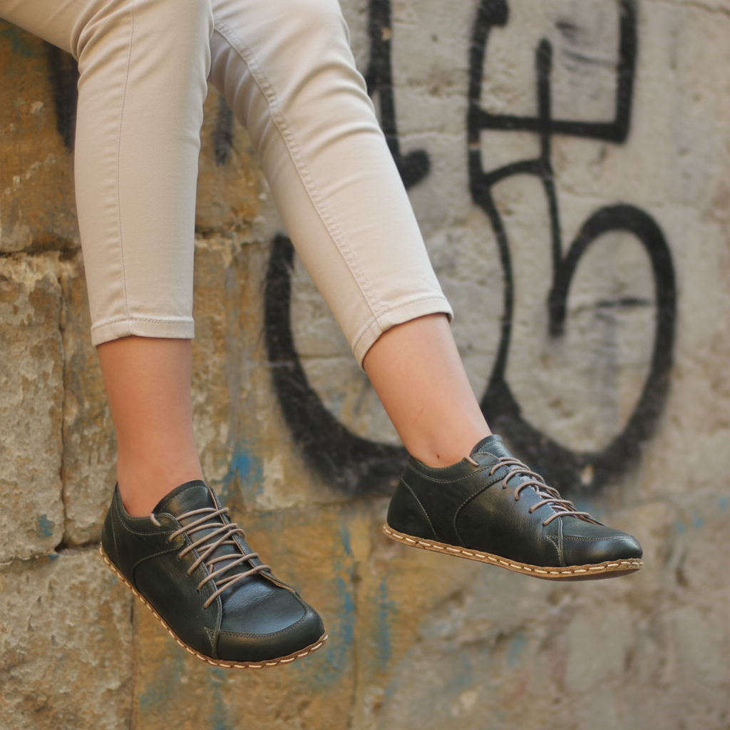 Women Barefoot Dark Green Sneakers