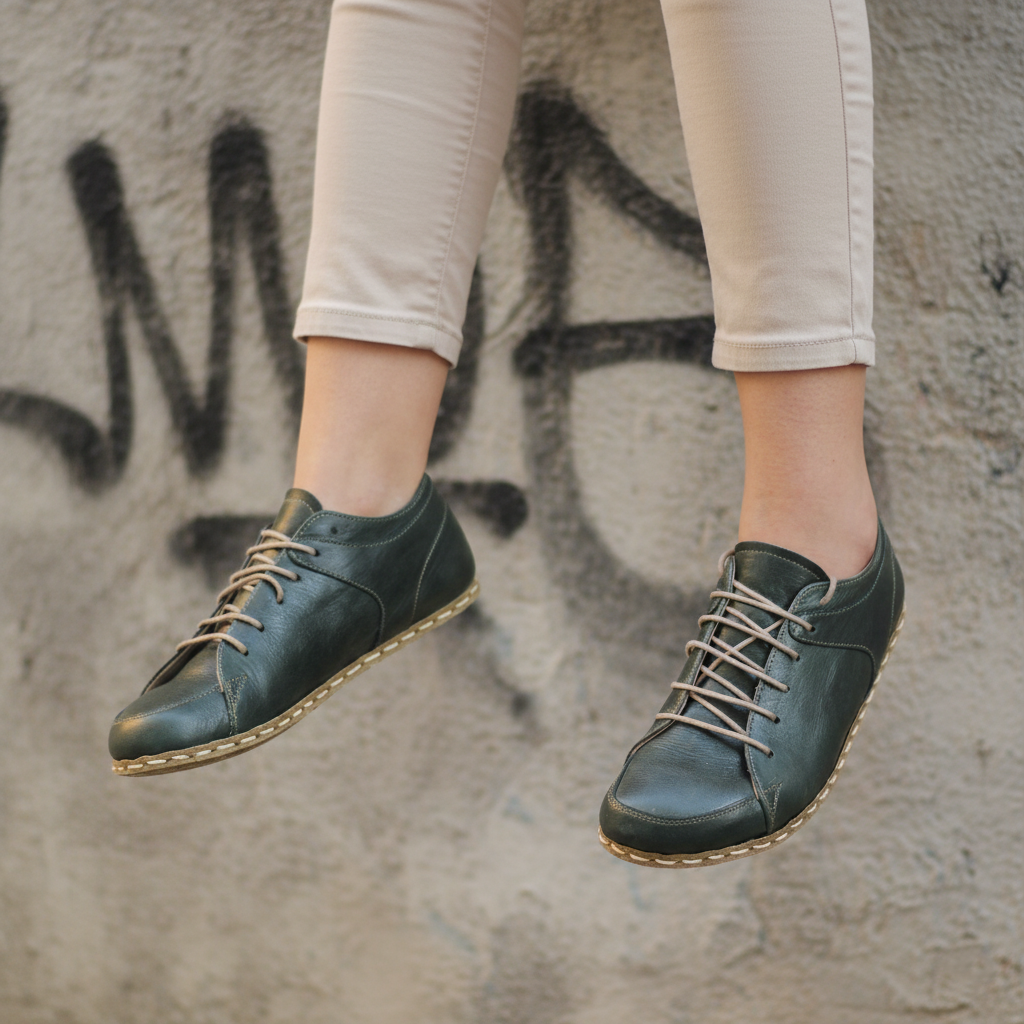 Women Barefoot Dark Green Sneakers