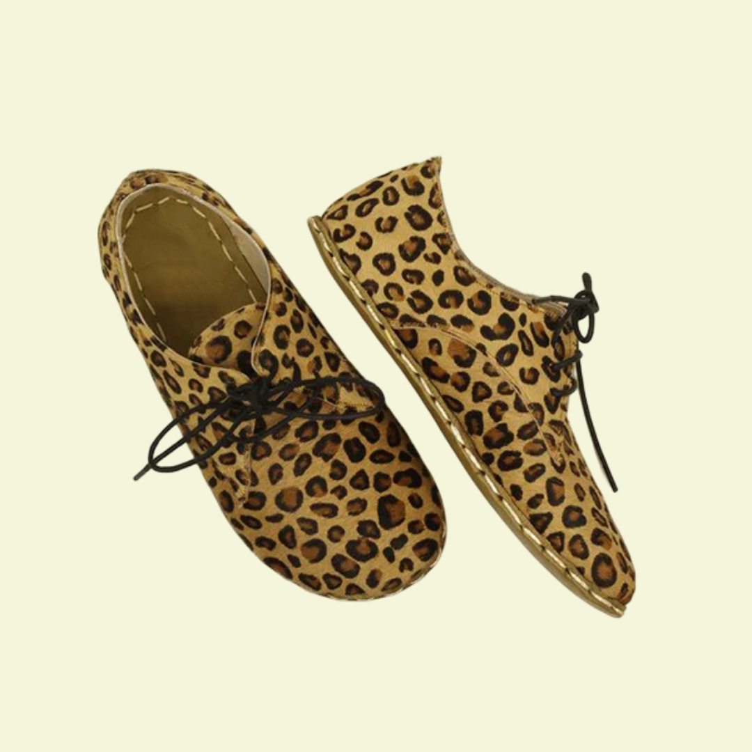 Women Barefoot Leopard Oxford Shoes