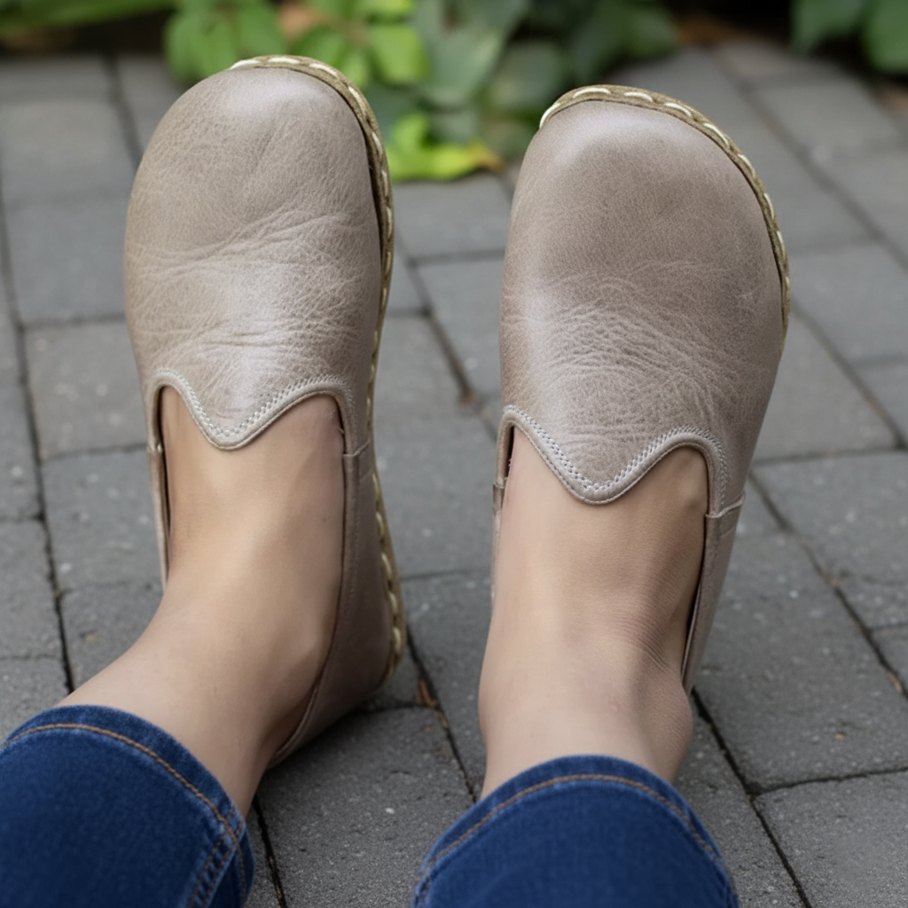 Women Barefoot Light Brown Slip On Shoes